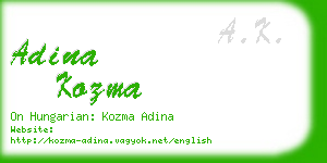 adina kozma business card